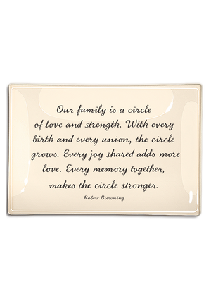 Our Family Is A Circle Decoupage Glass Tray - Ben's Garden