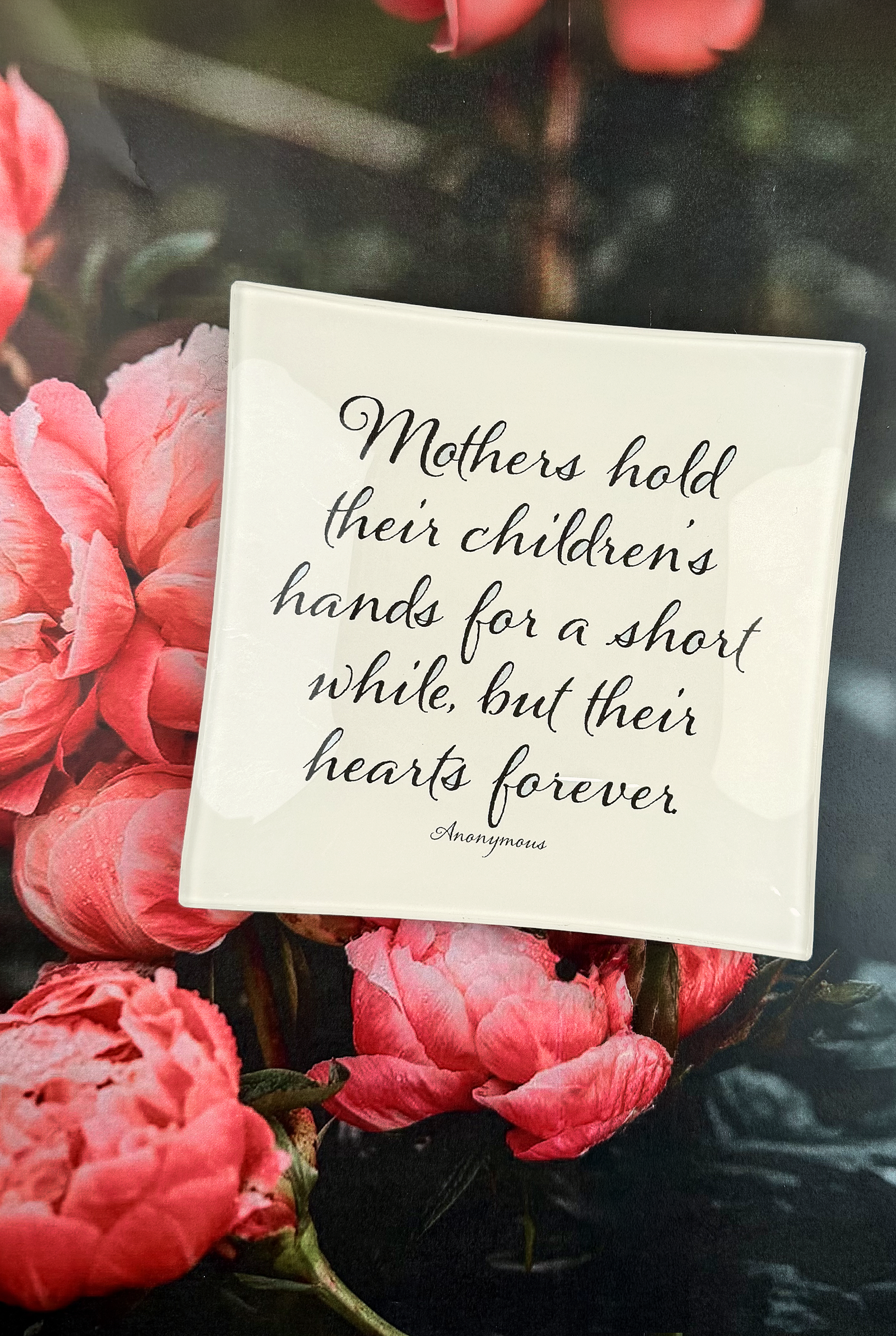 Mothers Hold Their Children's Decoupage Glass Tray - Ben's Garden