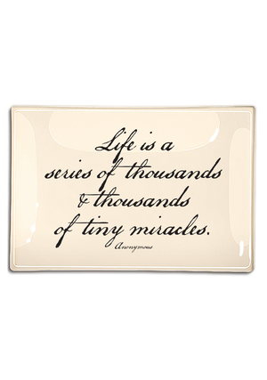 Thousands and Thousands of Tiny Miracles Decoupage Glass Tray