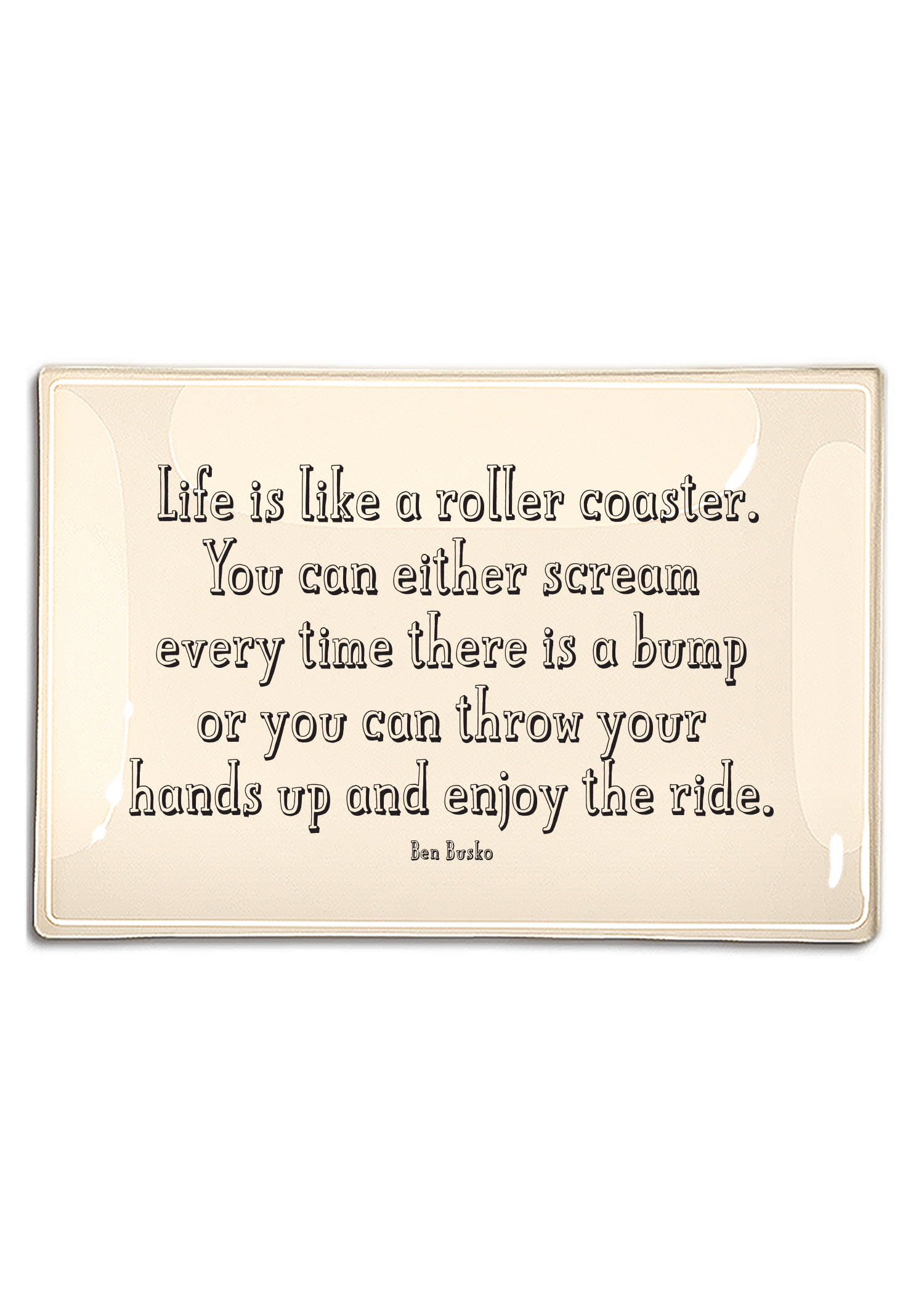 Life Is Like A Rollercoaster Decoupage Glass Tray