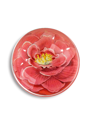 Blushing Camellia French Crystal Paperweight