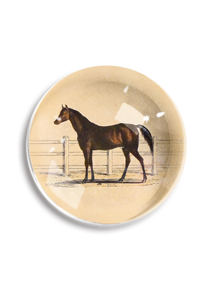 Vintage Noble Horse French Crystal Dome Paperweight
