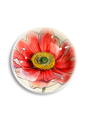 Jennifer Pink Anemone French Crystal Paperweight