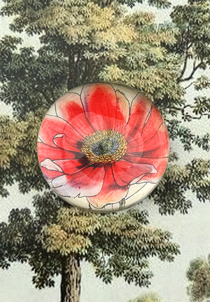 Jennifer Pink Anemone French Crystal Paperweight