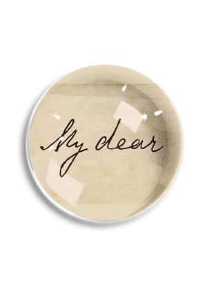 "My Dear" Script Crystal Dome Paperweight