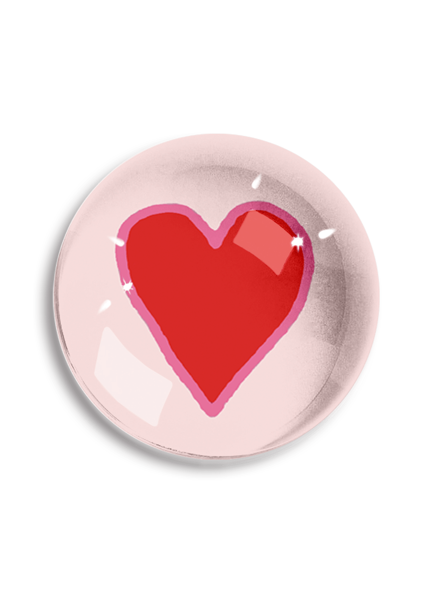 Crayon Heart Crystal Dome Paperweight