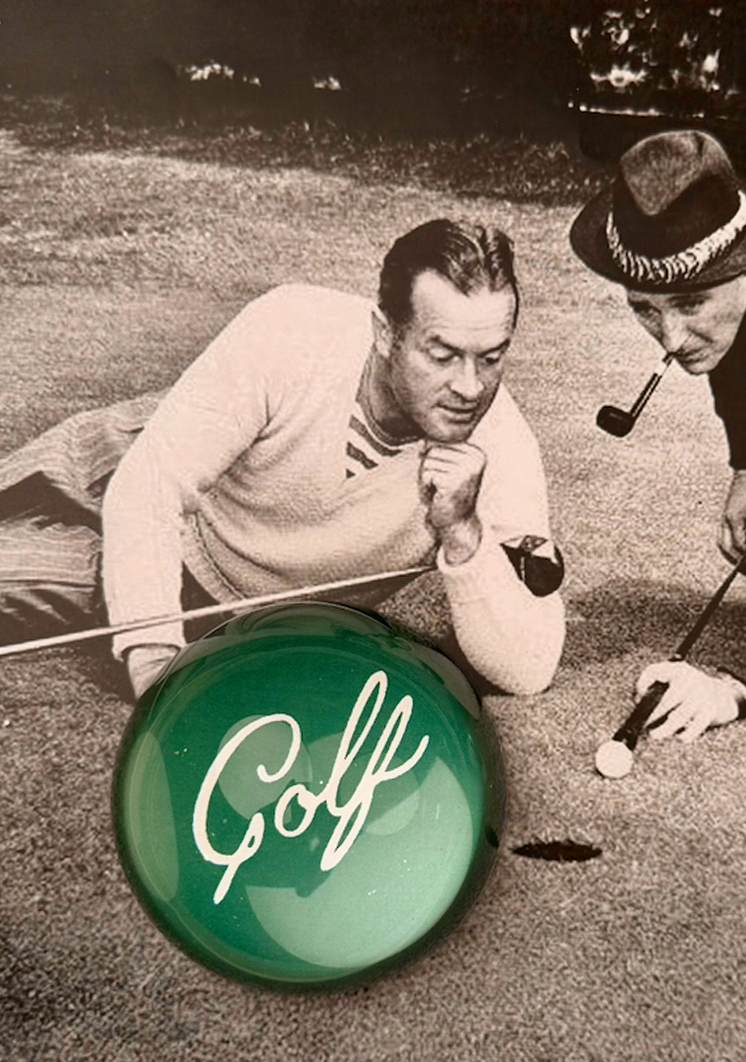 Golf Script Crystal Dome Paperweight - Bensgarden.com