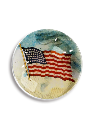 Old Glory American Flag Crystal Dome Paperweight