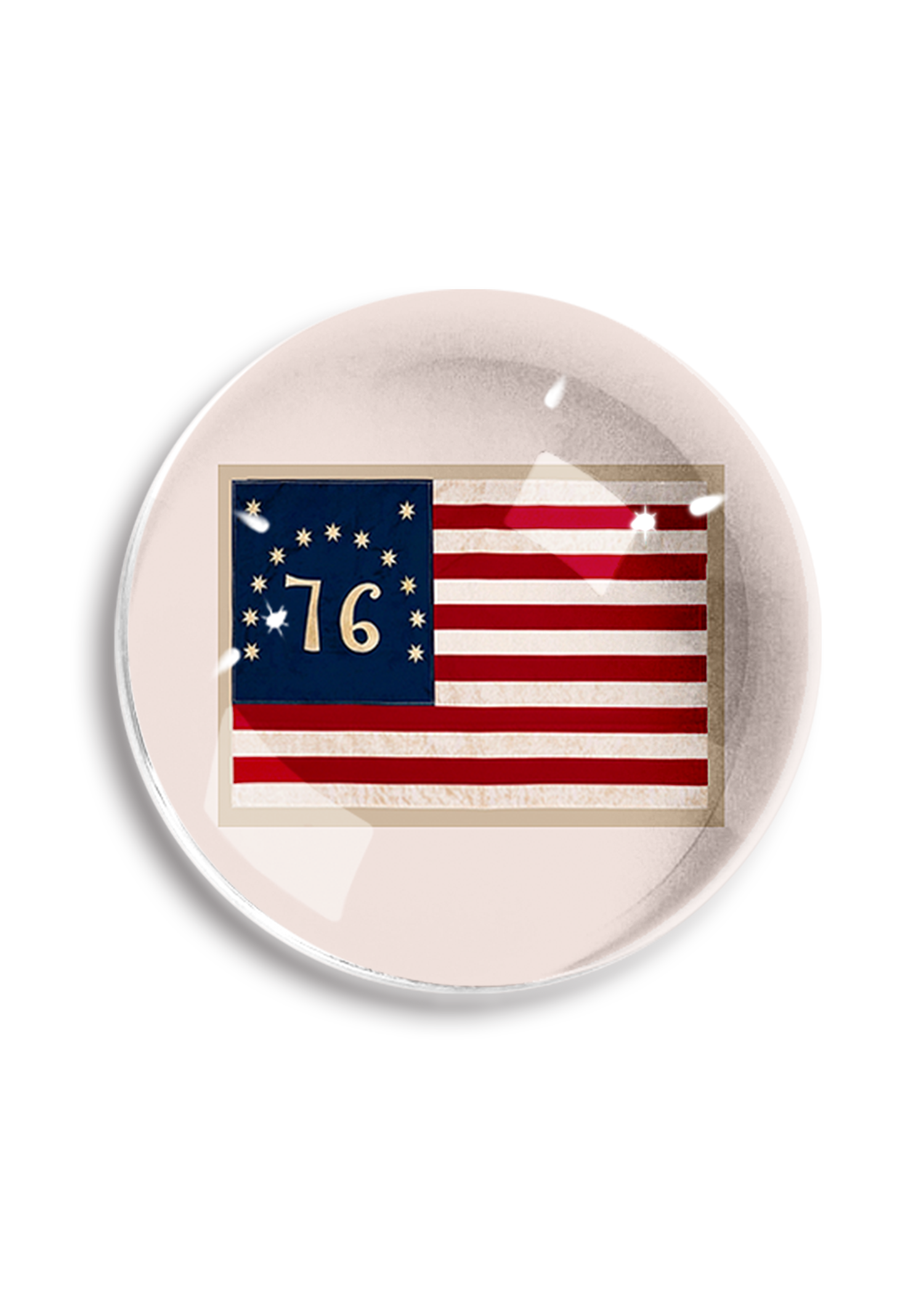 Betsy Ross American Flag Crystal Dome Paperweight - Ben's Garden