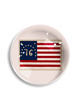 Betsy Ross American Flag Crystal Dome Paperweight - Ben's Garden