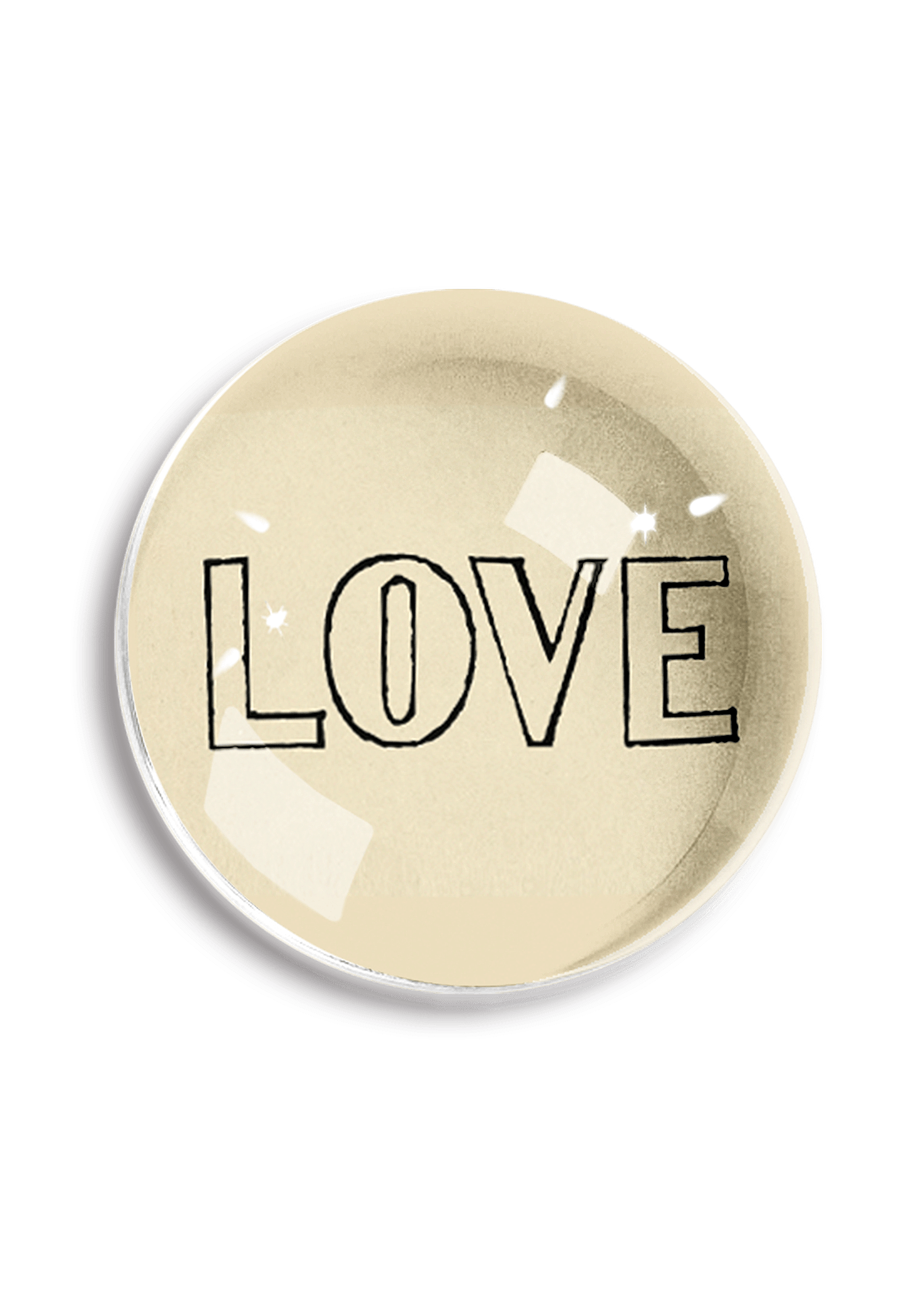 Love Outline Crystal Dome Paperweight
