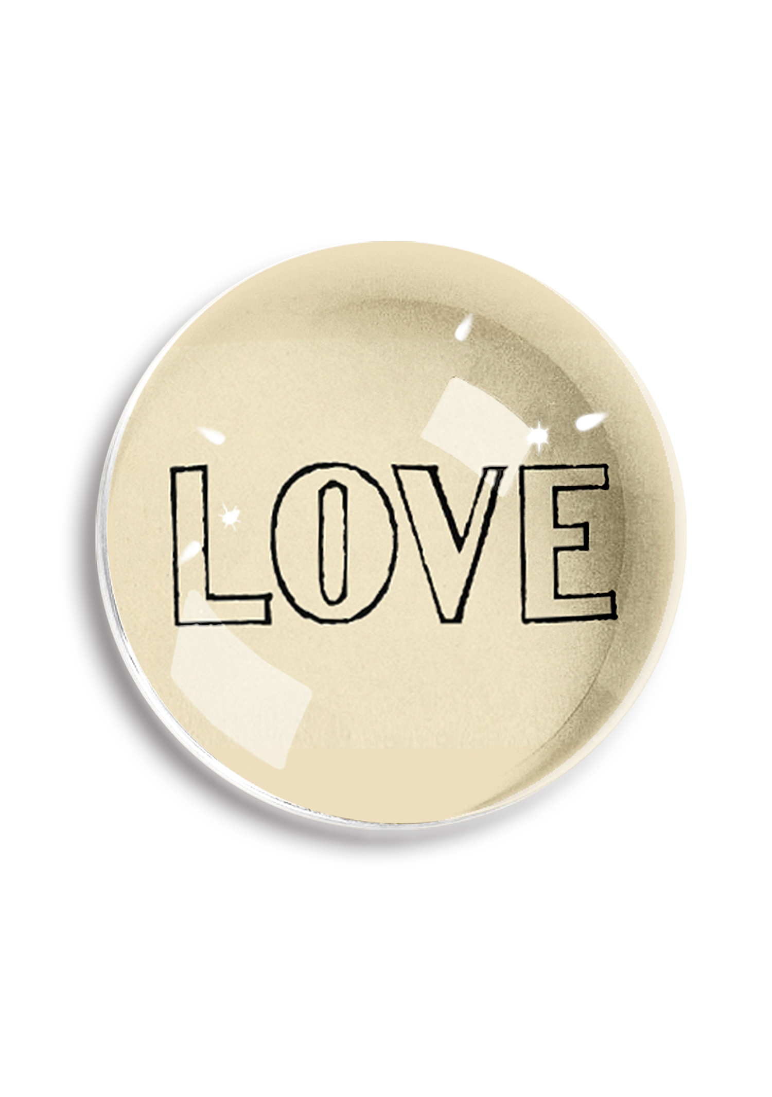 Love Outline Crystal Dome Paperweight