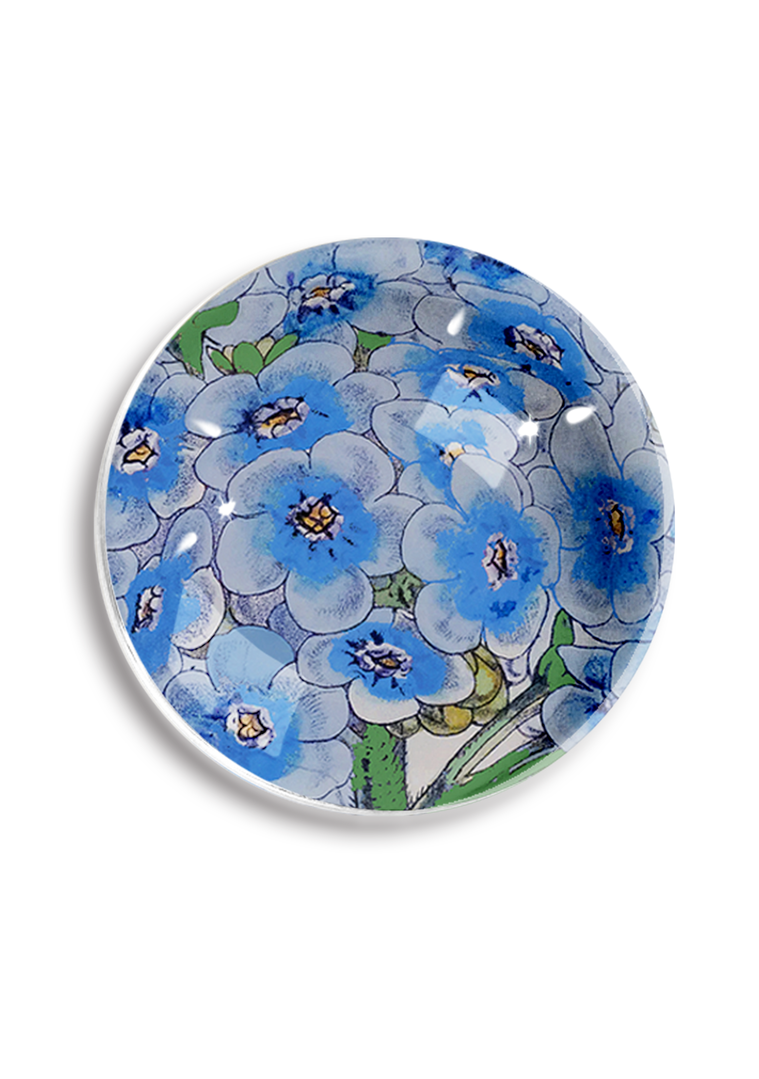Forget-Me-Not Bouquet French Crystal Paperweight