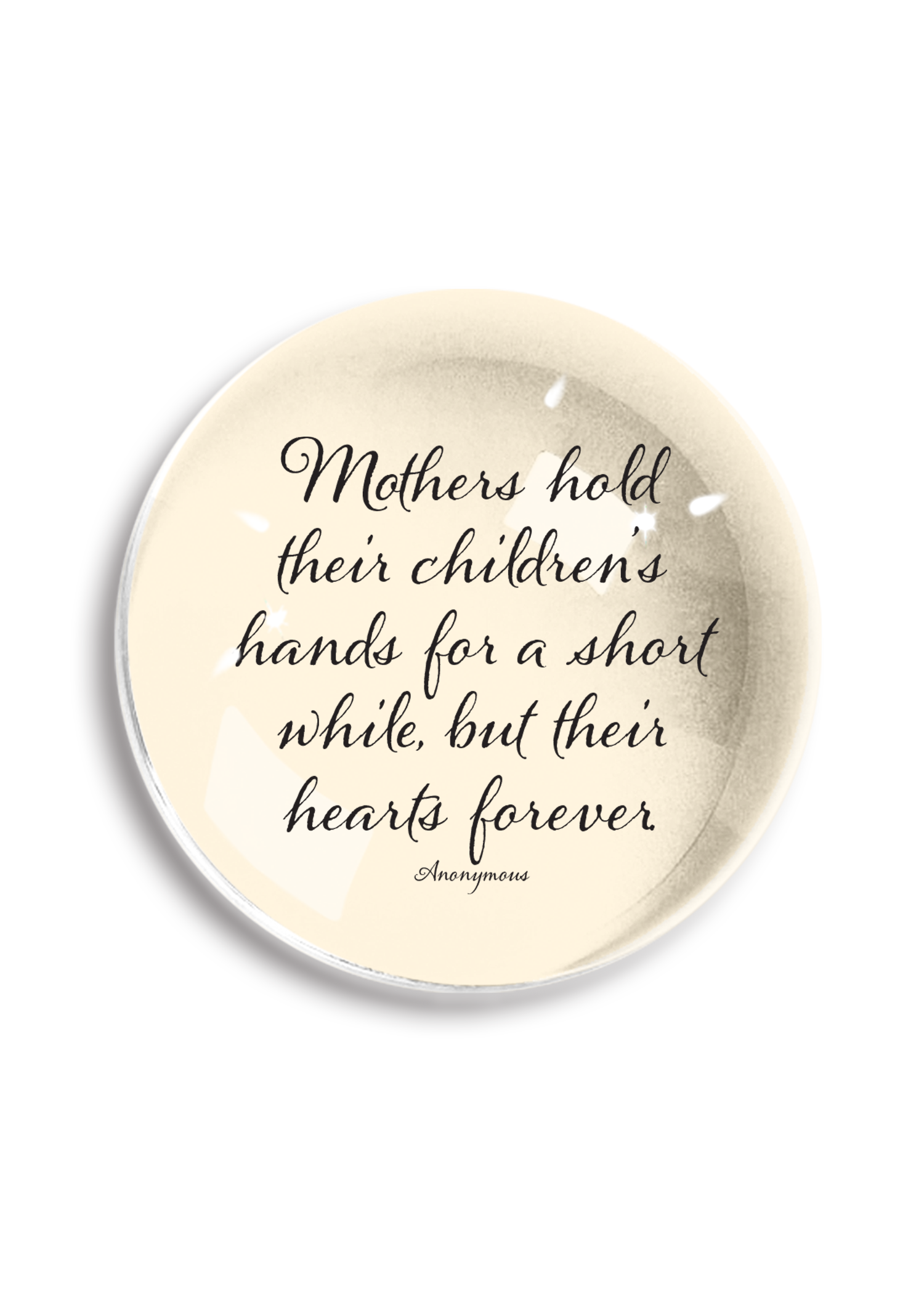 Mothers Hold Their Children's Hands Crystal Dome Paperweight - Ben's Garden