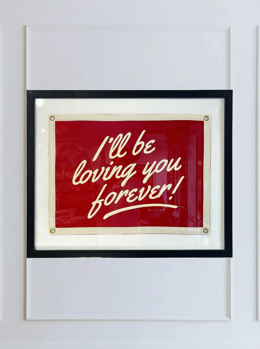 Handcrafted I'll Be Loving You Cut-And-Sewn Wool Felt Pennant Flag