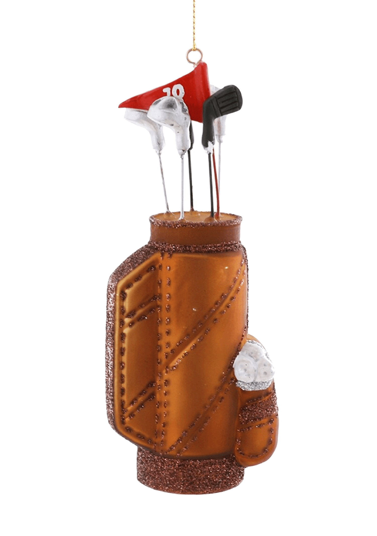 Golf Clubs Glass Christmas Ornament