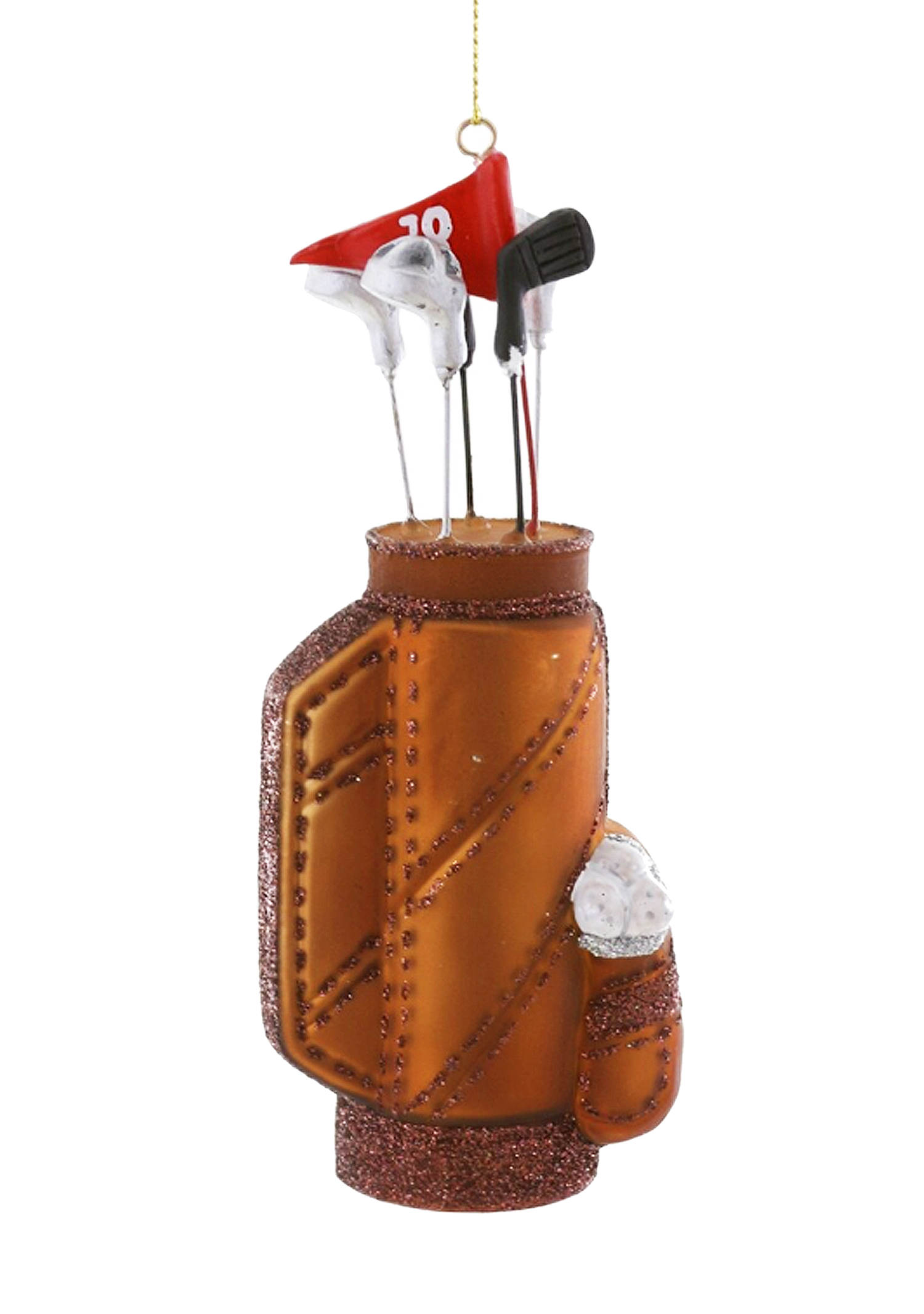 Golf Clubs Glass Christmas Ornament