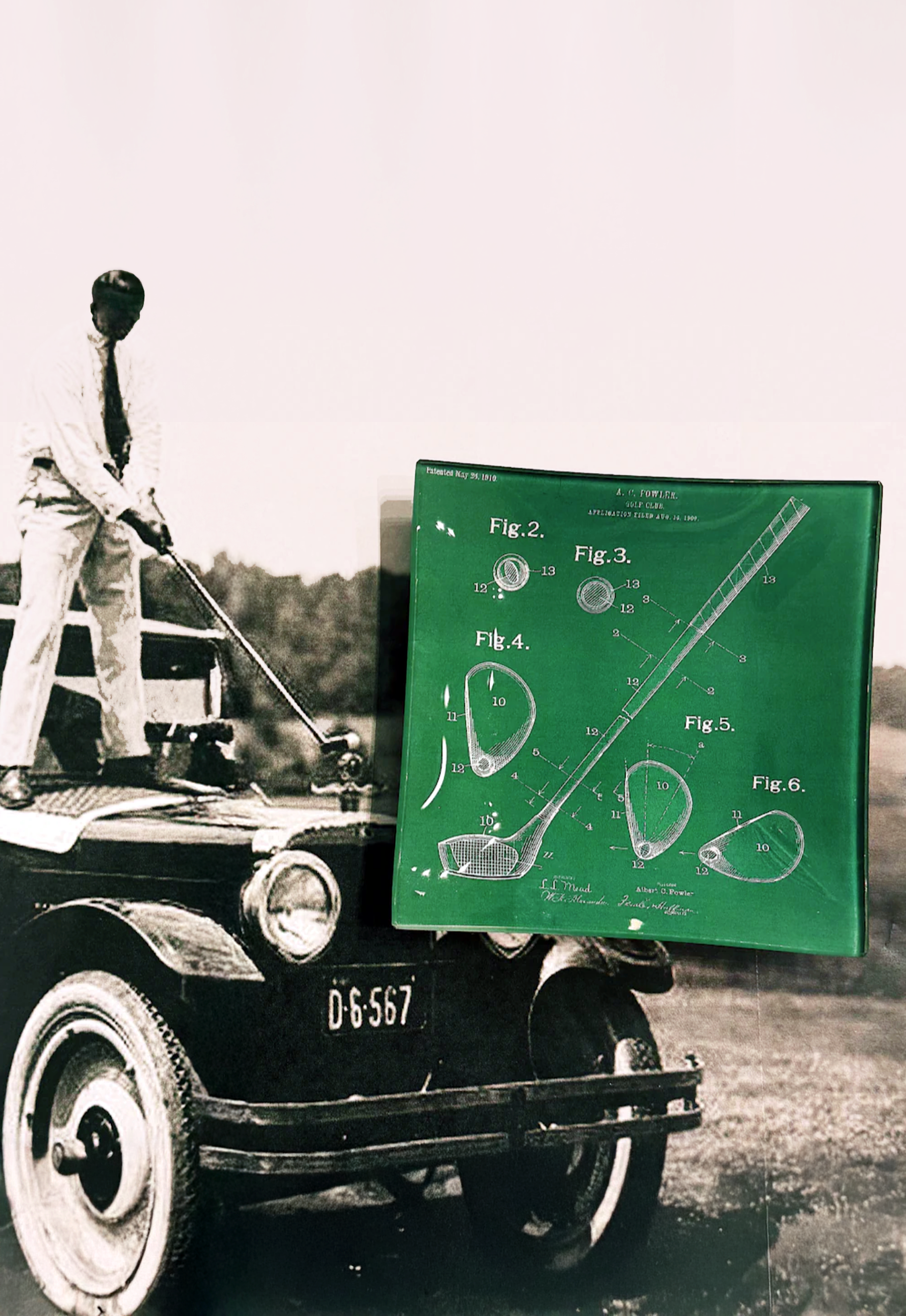 Golf Club Rendering Decoupage Glass Tray - Bensgarden.com