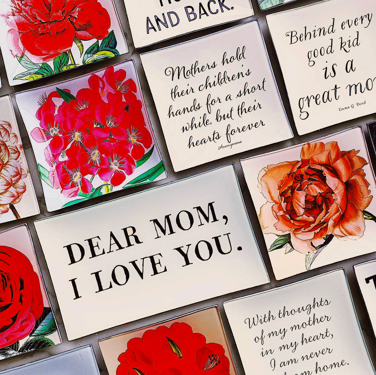 Dear Mom, I Love You Decoupage Glass Tray - Bensgarden.com