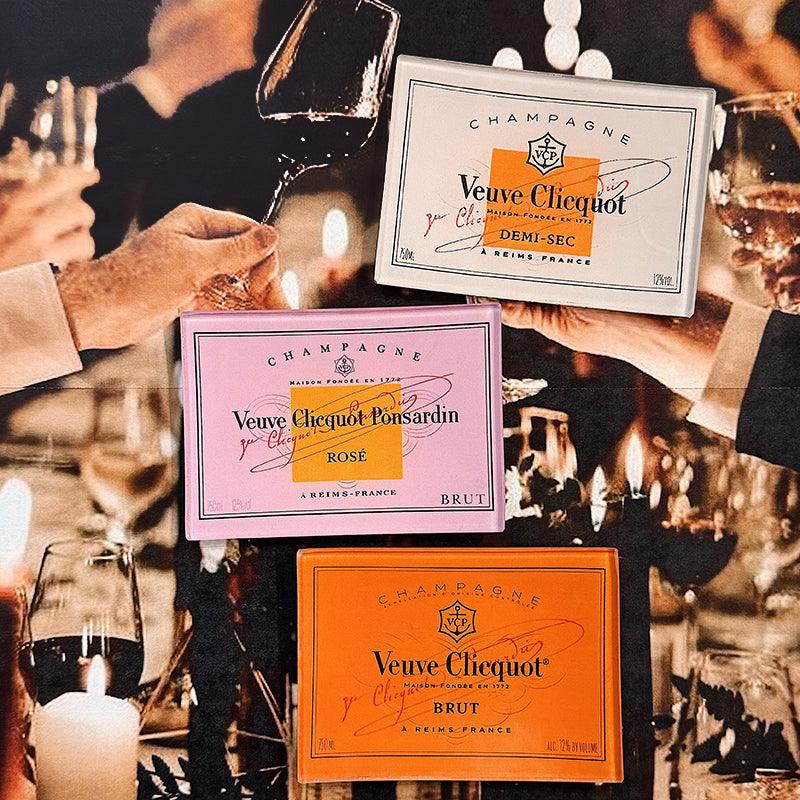 Vintage Veuve Clicquot Demi-Sec Decoupage Glass Tray