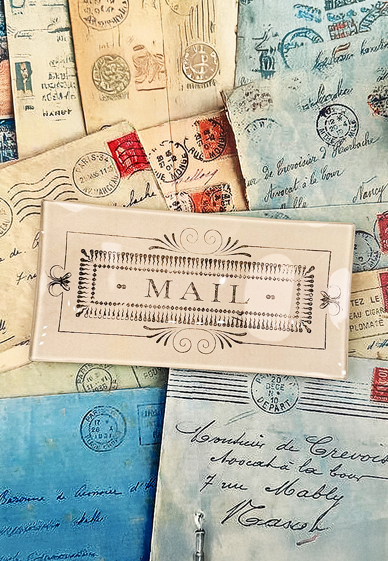 Royal Mail Decoupage Glass Tray