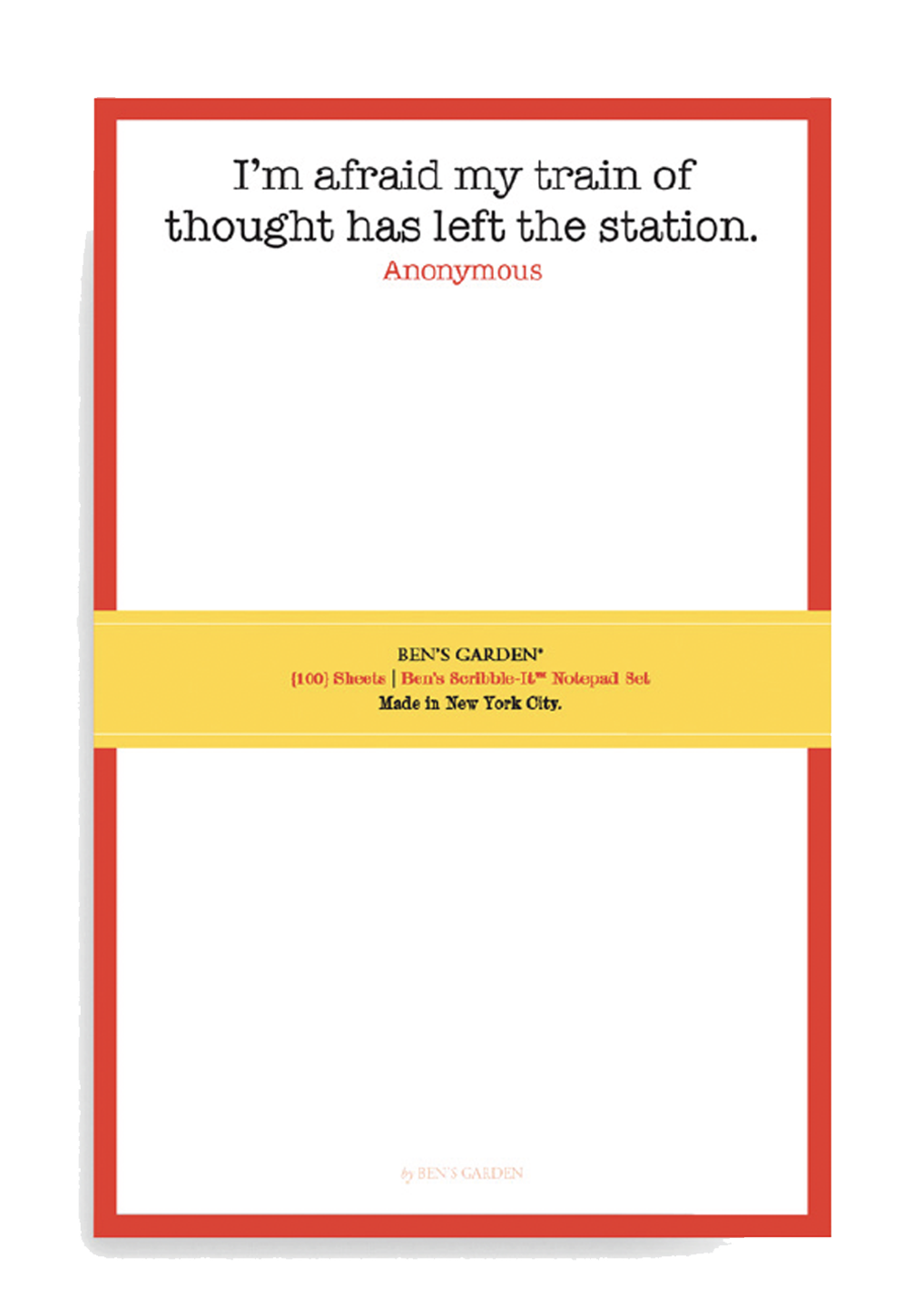 I'm Afraid My Train Of Thought Scribble Notepad Set