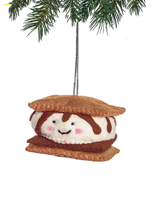 Hand-Sewn Felt S'more Christmas Ornament
