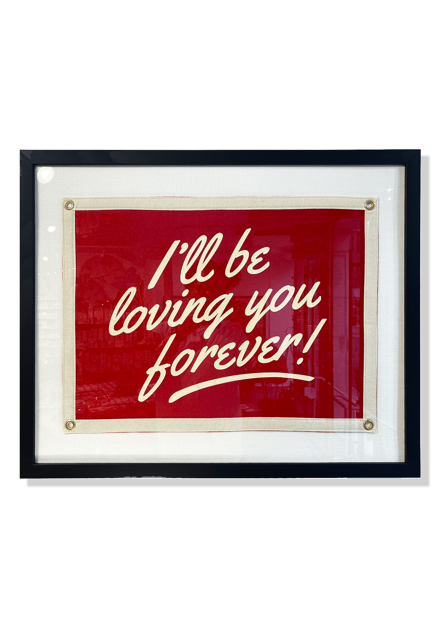 Handcrafted I'll Be Loving You Cut-And-Sewn Wool Felt Pennant Flag