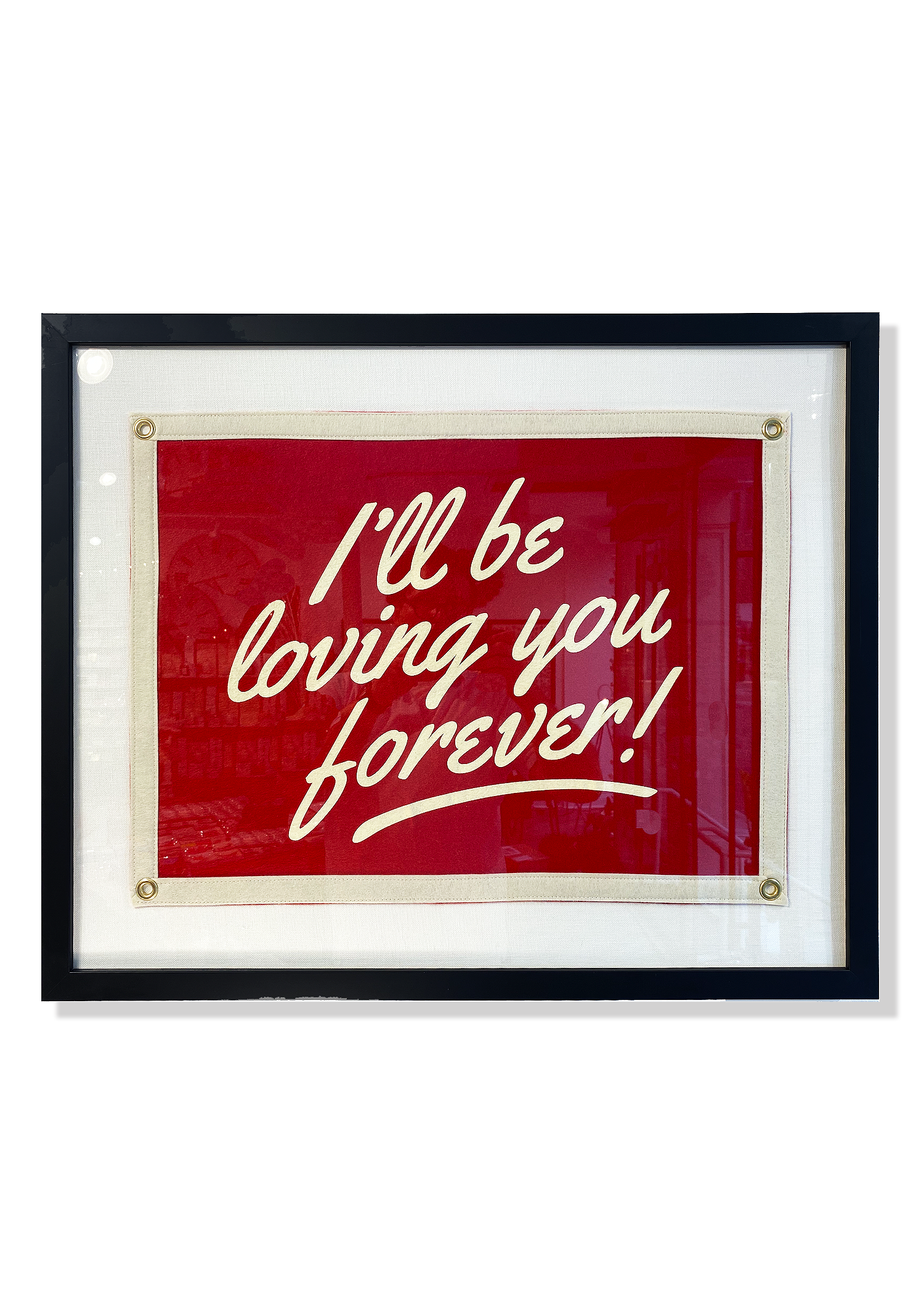 Handcrafted I'll Be Loving You Cut-And-Sewn Wool Felt Pennant Flag