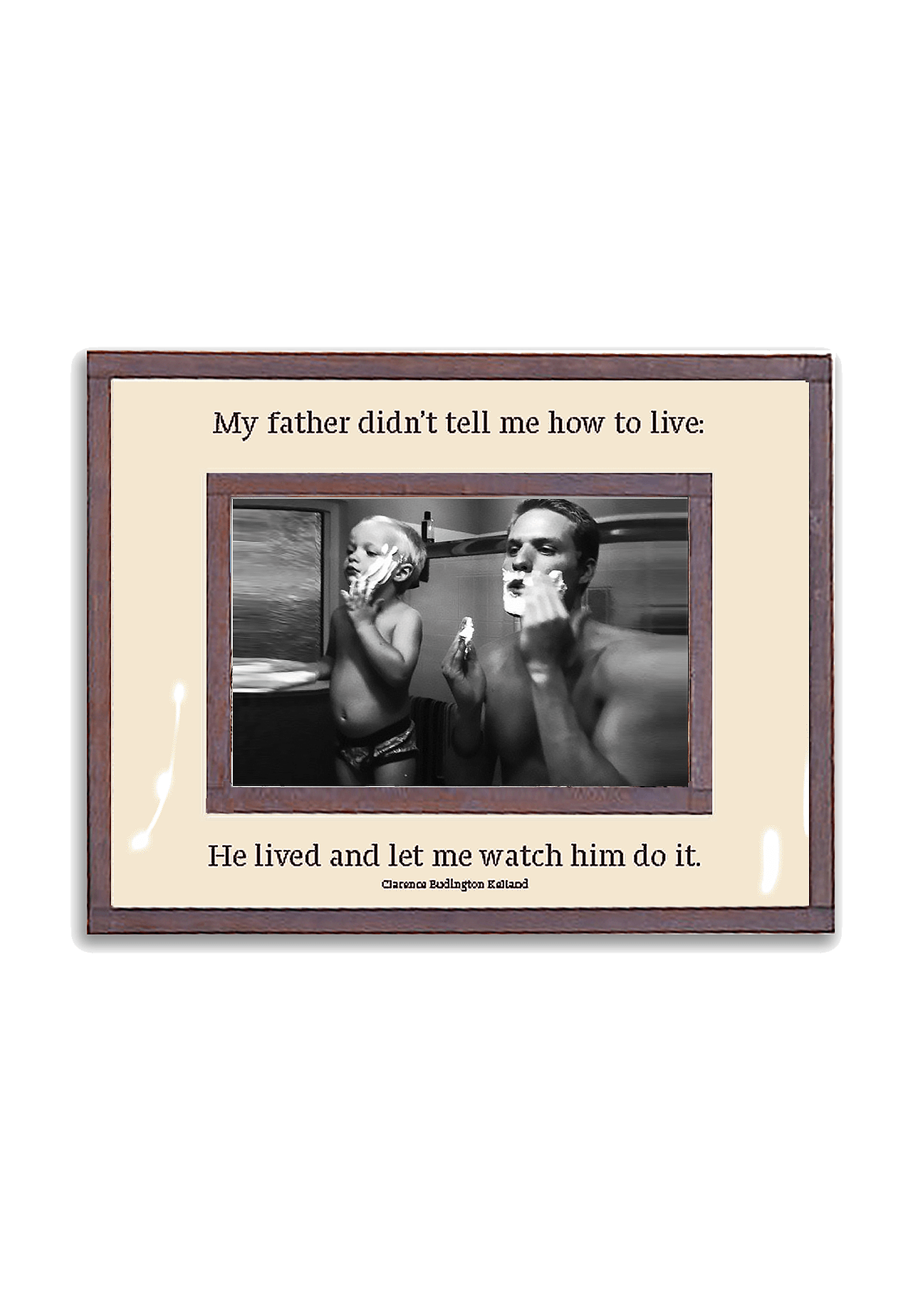 My Father Didn't Tell Me How To Live Copper & Glass Photo Frame
