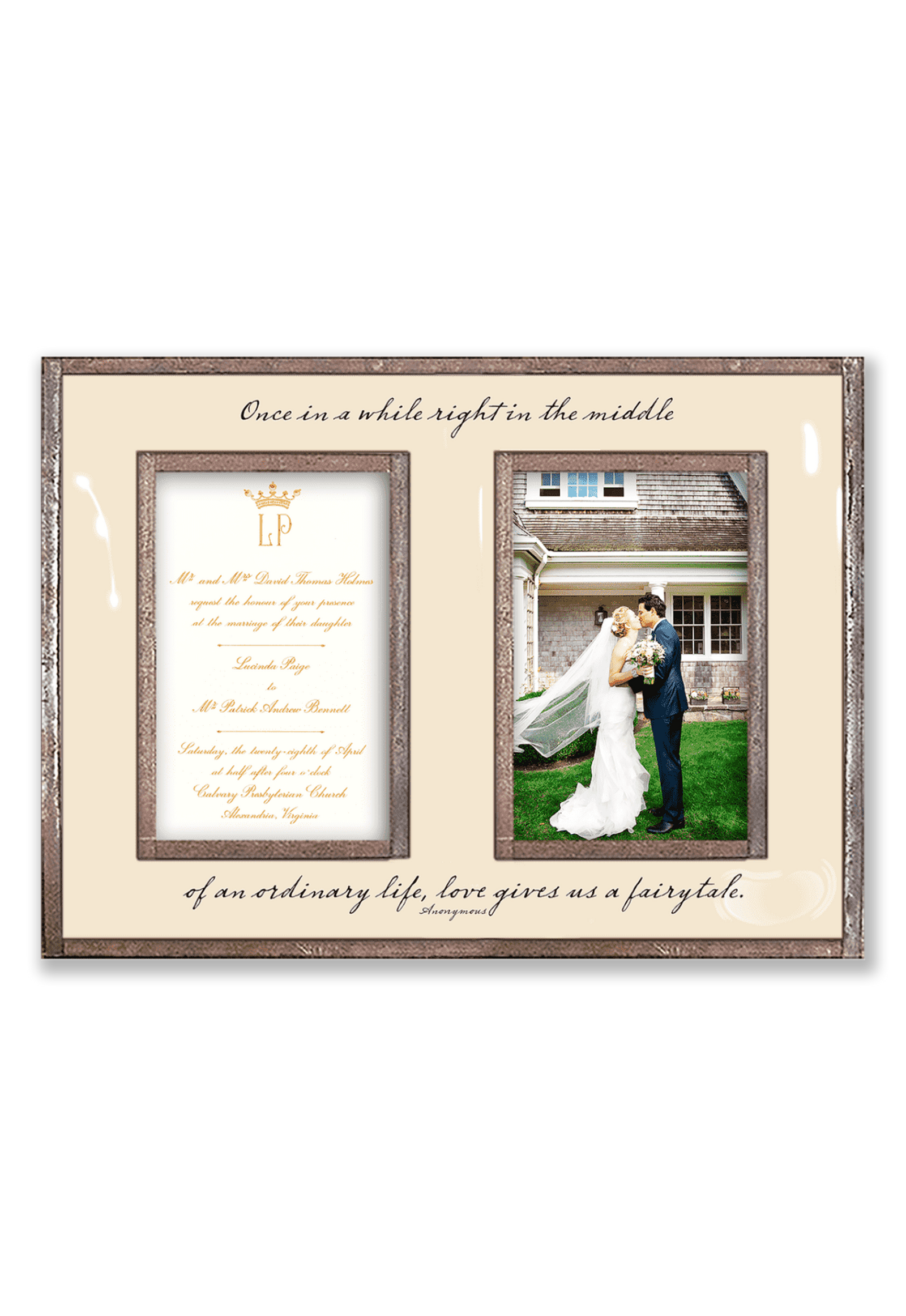 Once In A While, Double 5"x 7" Copper & Glass Photo Frame