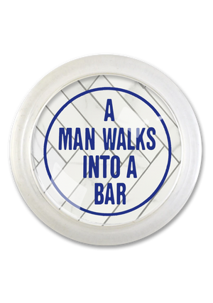 A Man Walks Into A Bar 4" Round Glass Coaster