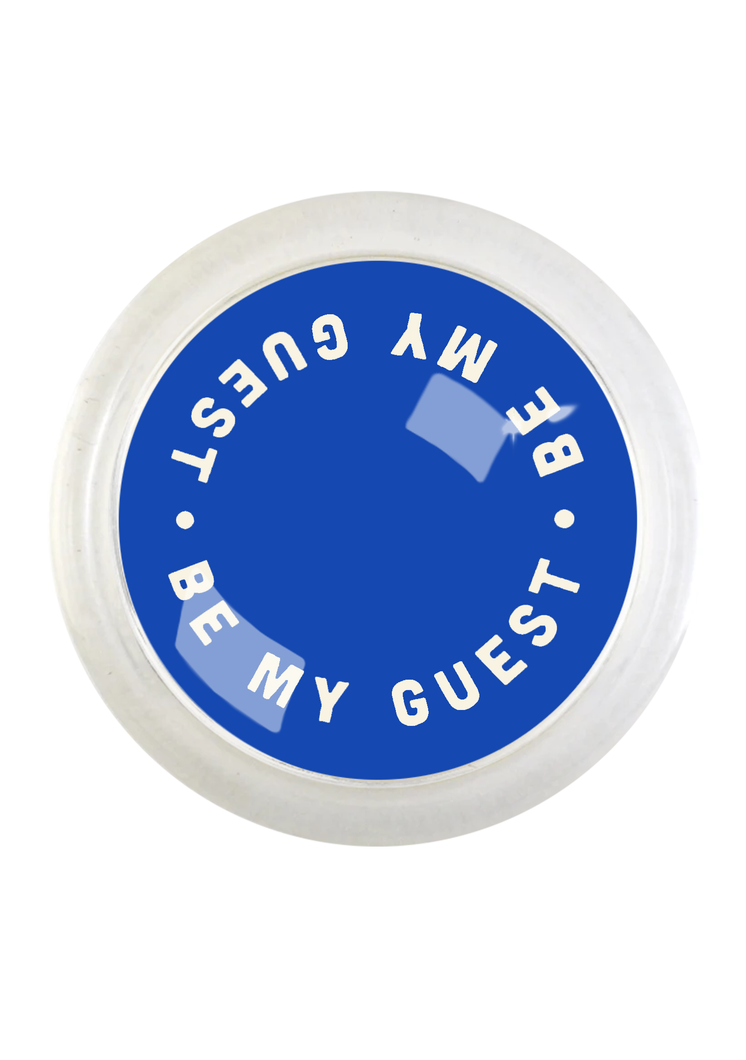 Be My Guest Blue 4" Round Glass Coaster