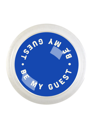 Be My Guest Blue 4" Round Glass Coaster