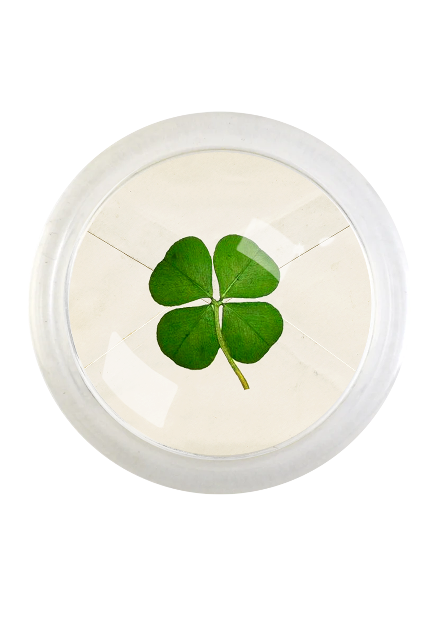 Lucky Clover Envelope 4" Round Glass Coaster