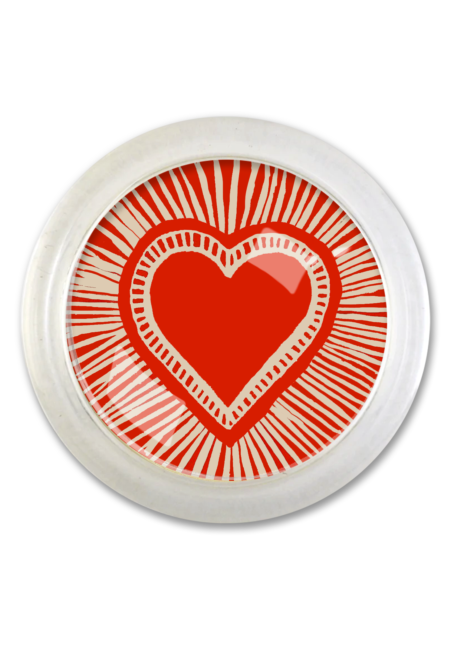 Luminous Loveburst Heart 4" Round Glass Coaster