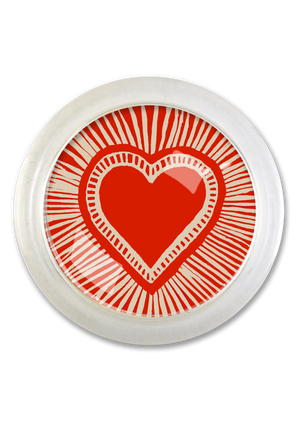Luminous Loveburst Heart 4" Round Glass Coaster