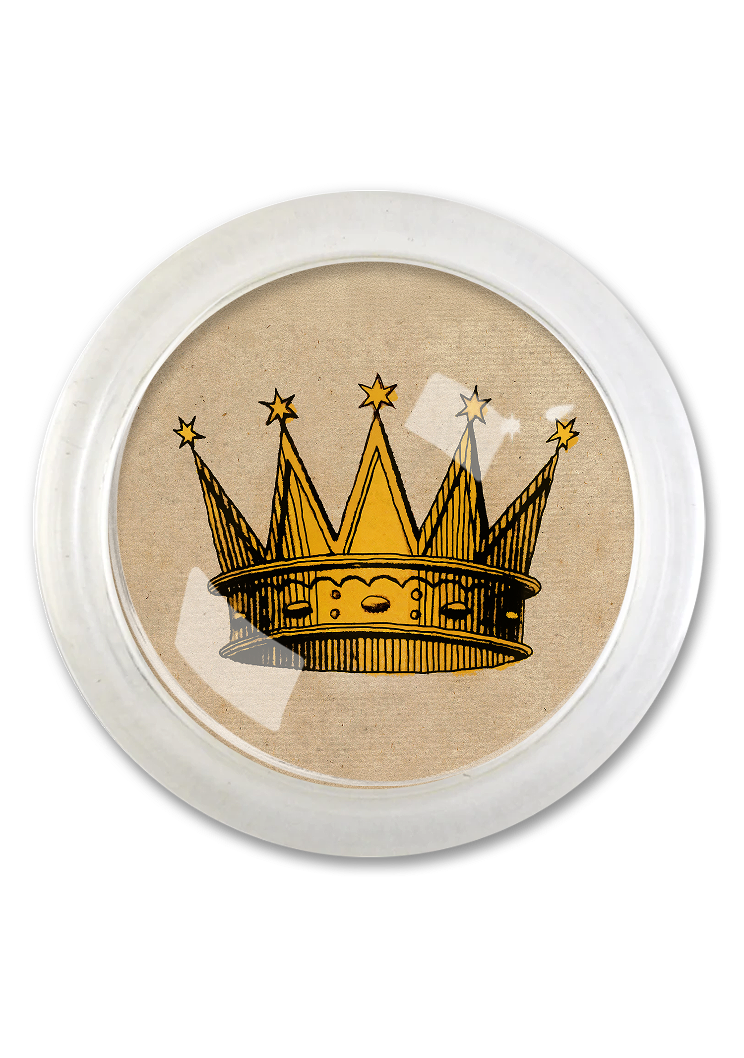 17th Century Sun Crown 4" Round Glass Coaster