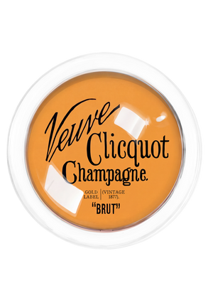 Veuve Clicquot Brut Text 4" Round Glass Coaster