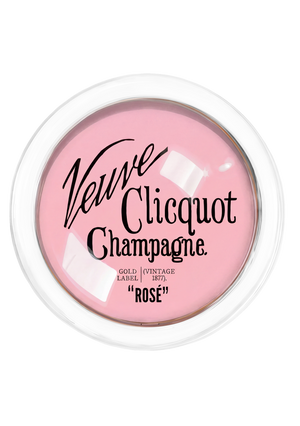 Veuve Clicquot Rosé Text 4" Round Glass Coaster
