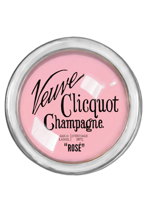 Veuve Clicquot Rosé Text 4" Round Glass Coaster