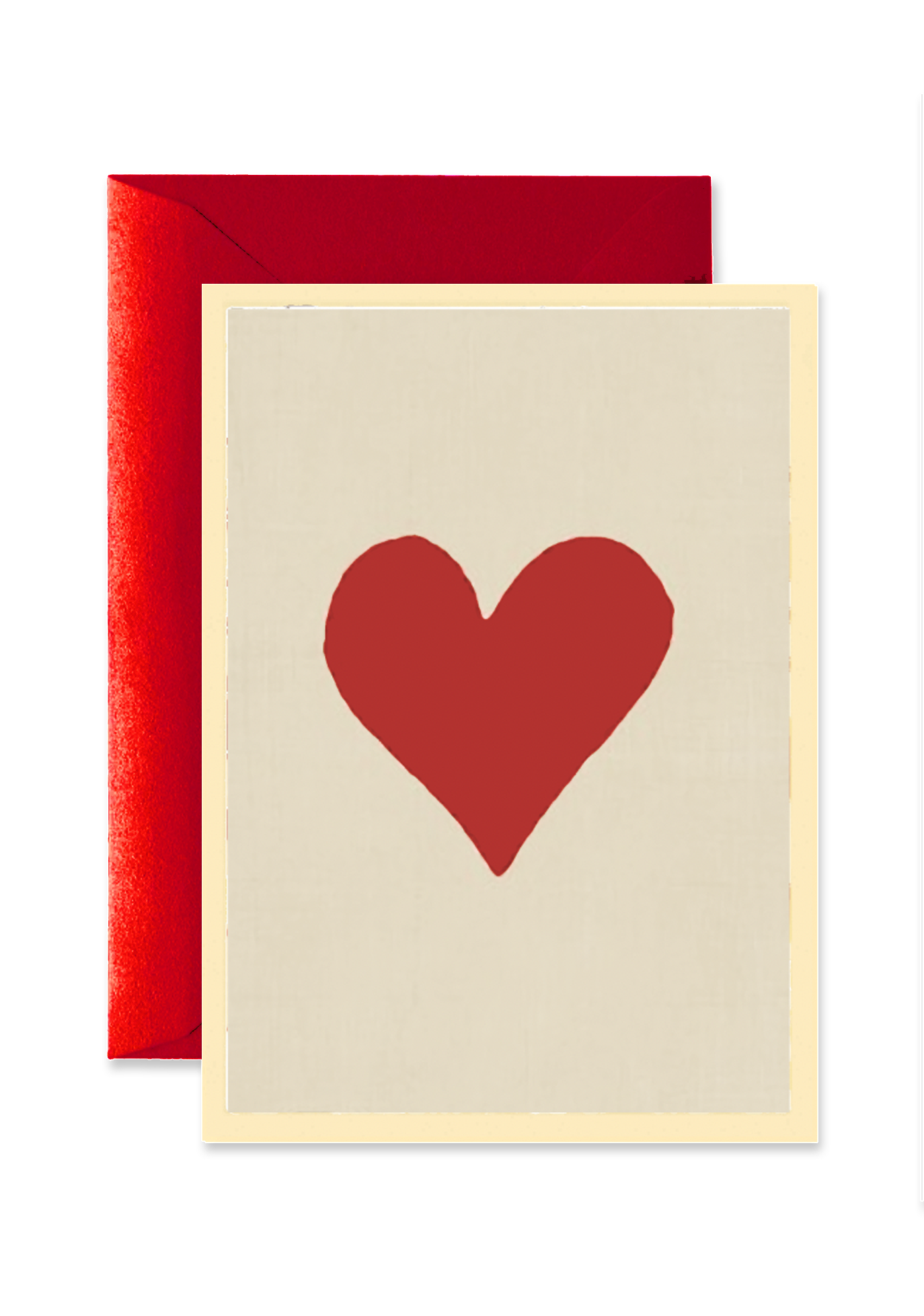 Red Long Heart Blank A7 Greeting Card