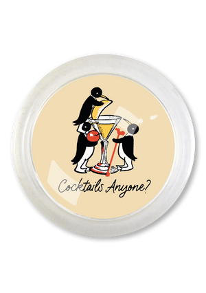 Cocktails Anyone 4" Round Glass Coaster