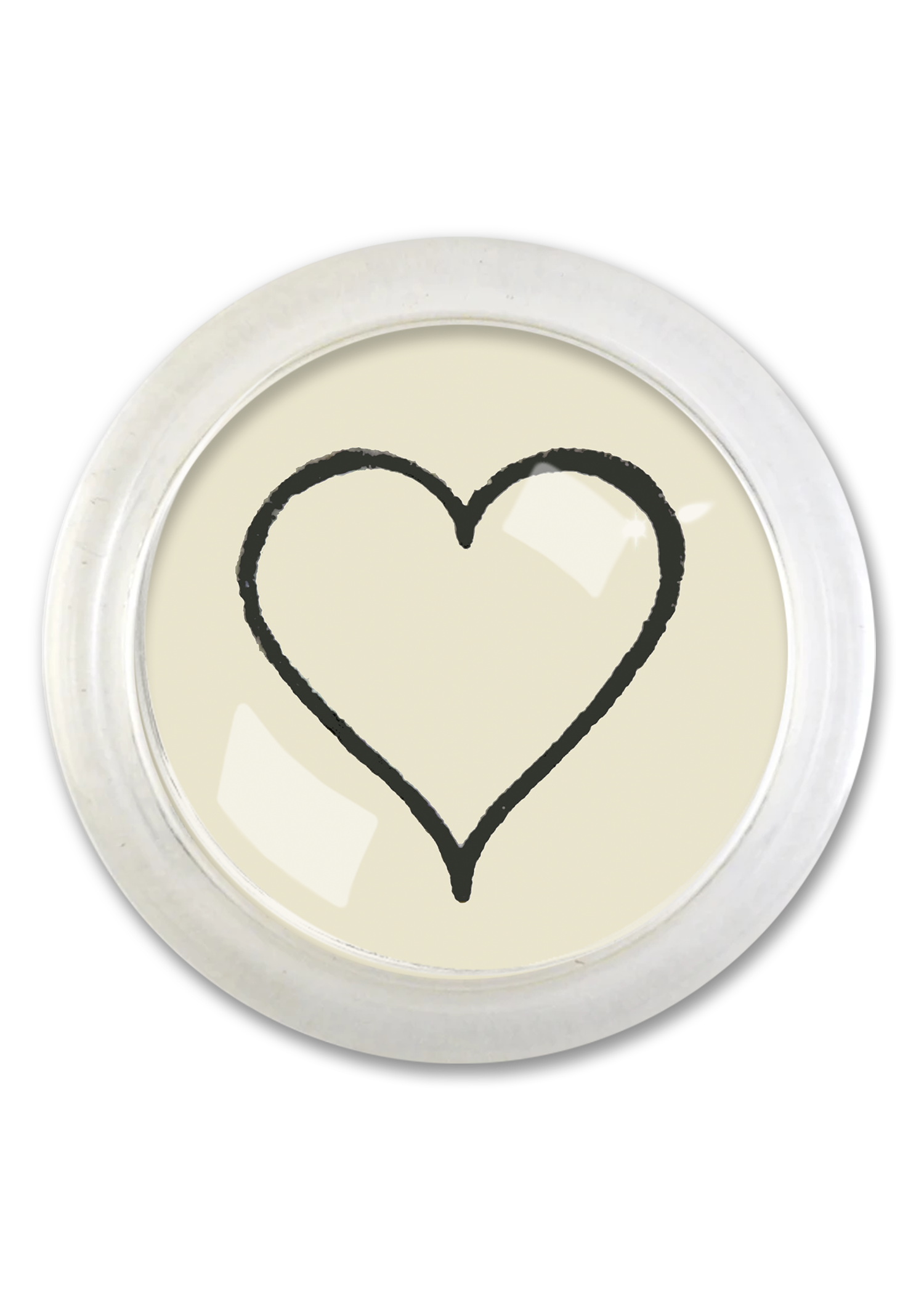 Heart Sketch 4" Round Glass Coaster