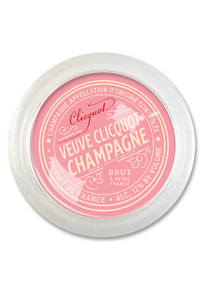 Veuve Cliciquot Champagne Rosé (Pink) 4" Round Glass Coaster