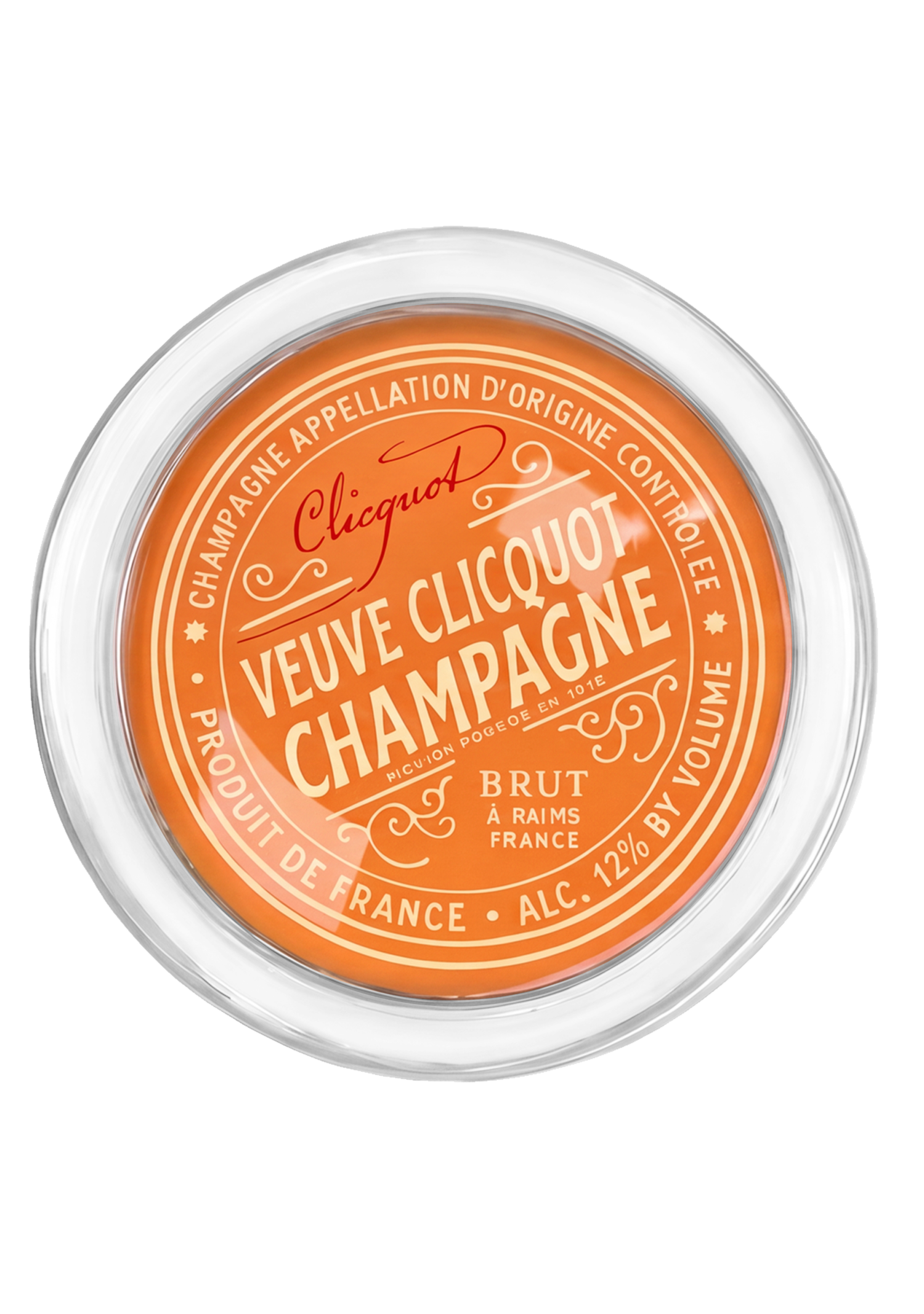 Veuve Cliciquot Champagne Brut 4" Round Glass Coaster