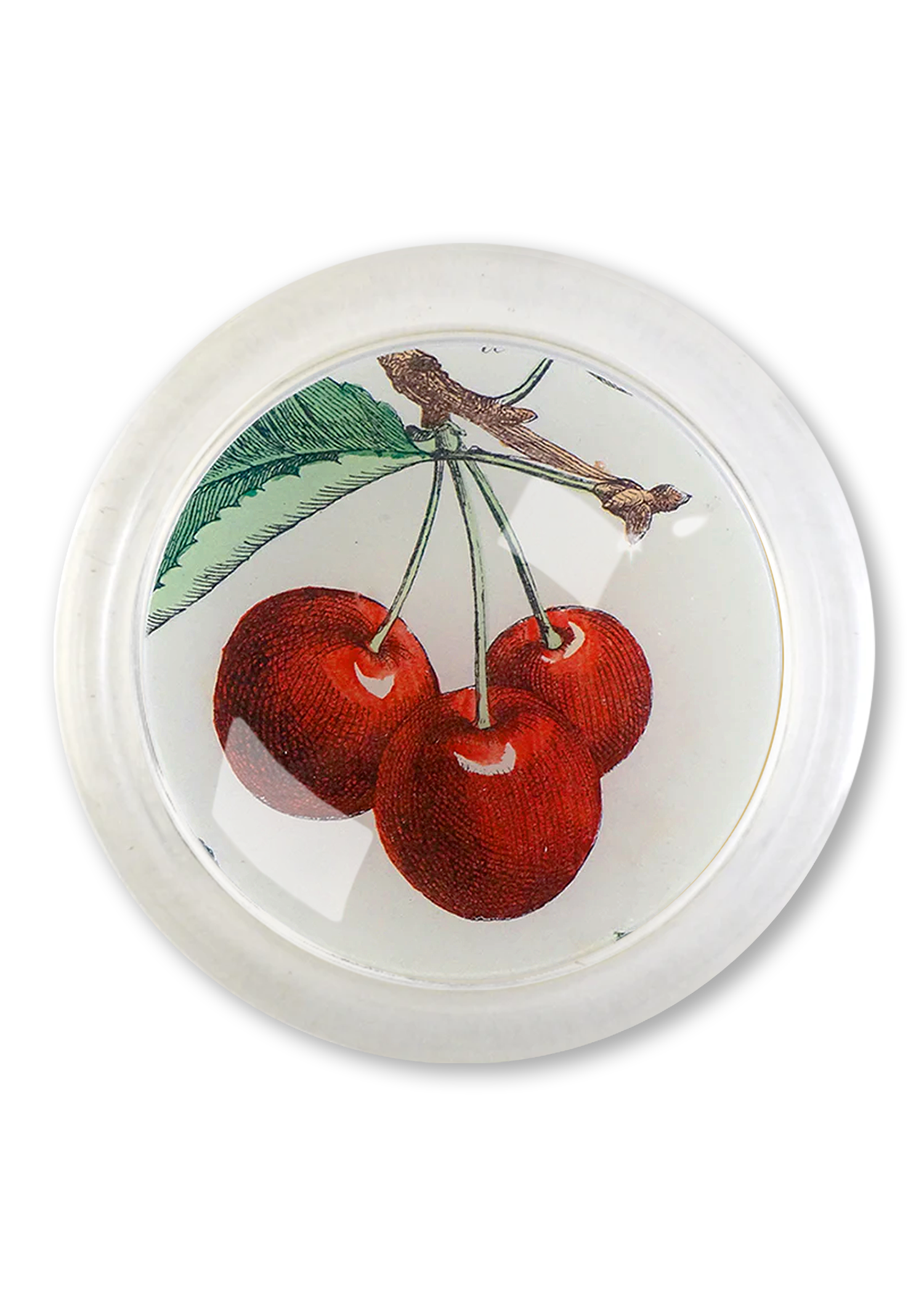 Cherry 4" Round Glass Coaster