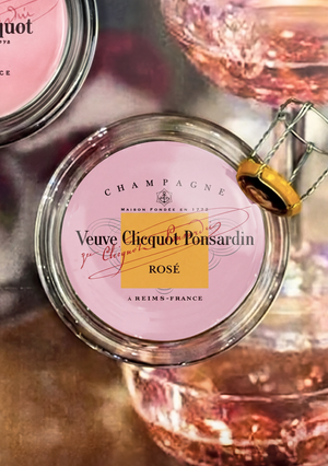 Veuve Clicquot Rose 4" Round Glass Coaster
