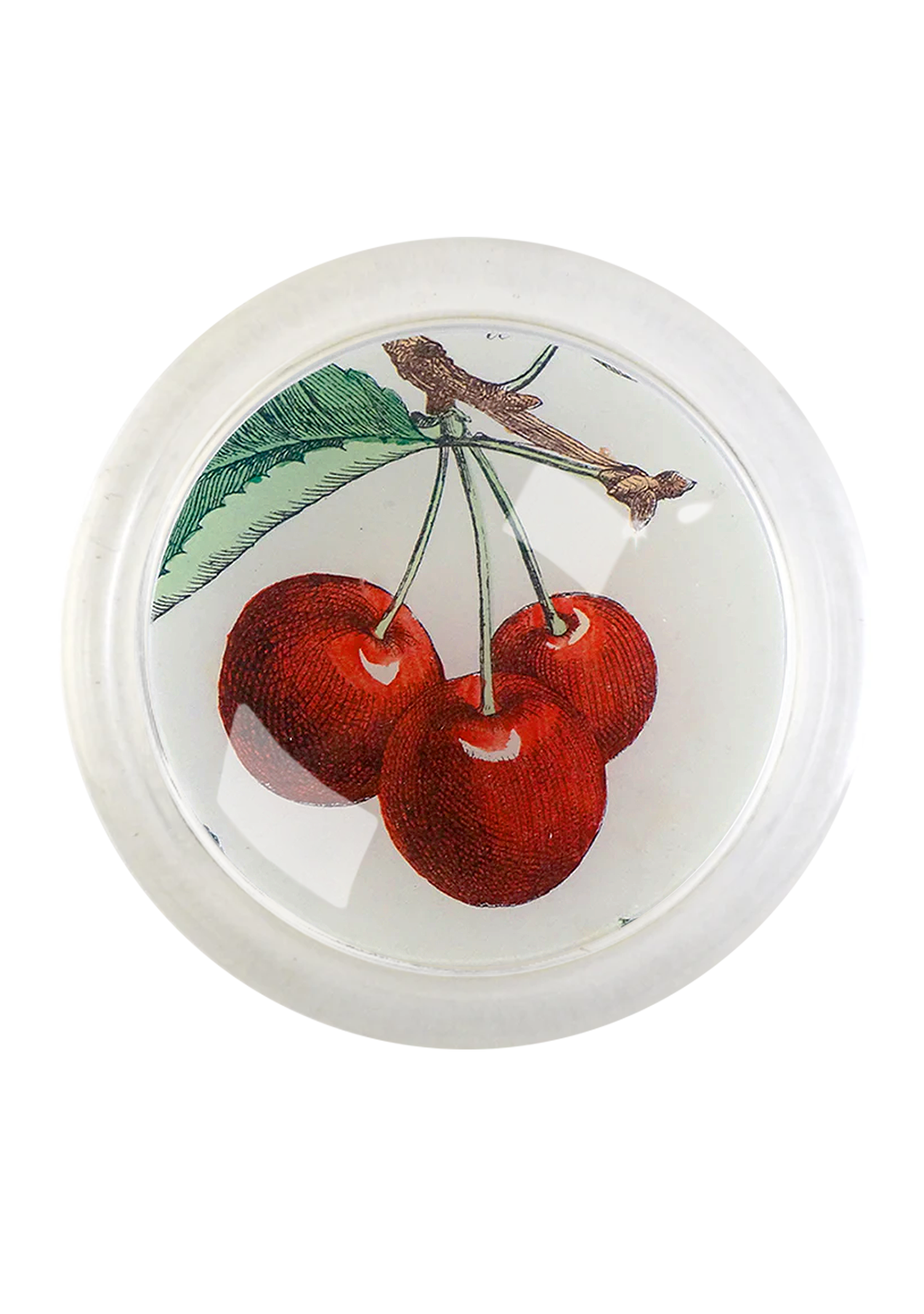 Cherry 4" Round Glass Coaster