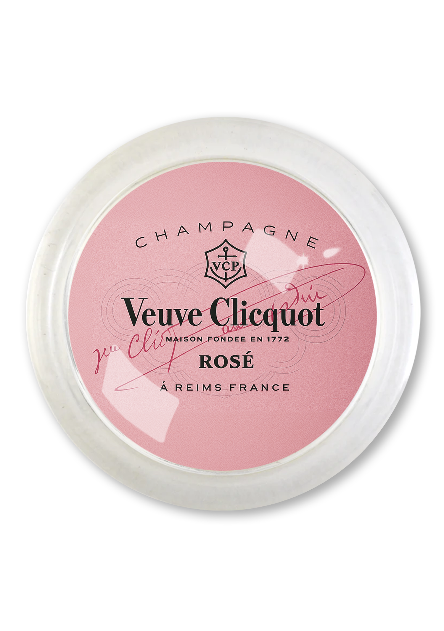 Veuve Clicquot Rose 4" Round Glass Coaster